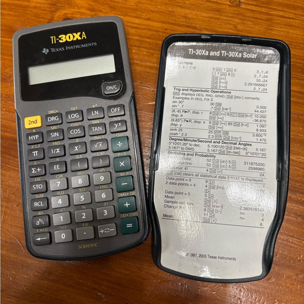 Texas Instruments TI-30XA Scientific Calculator - Black